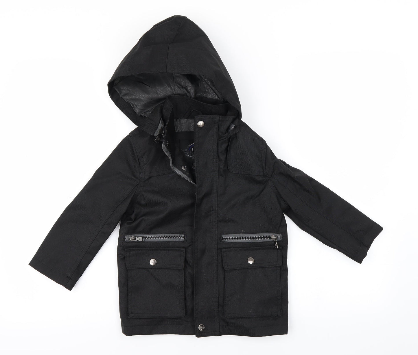 Preworn Boys Black   Jacket Coat Size 3 Years