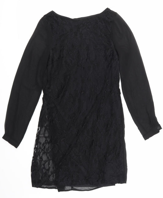 Primark Womens Black Floral Lace Pencil Dress  Size 6