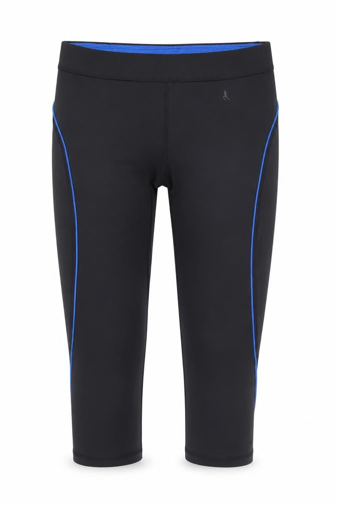 Front view of WorkOut women’s black cropped leggings, size UK 10