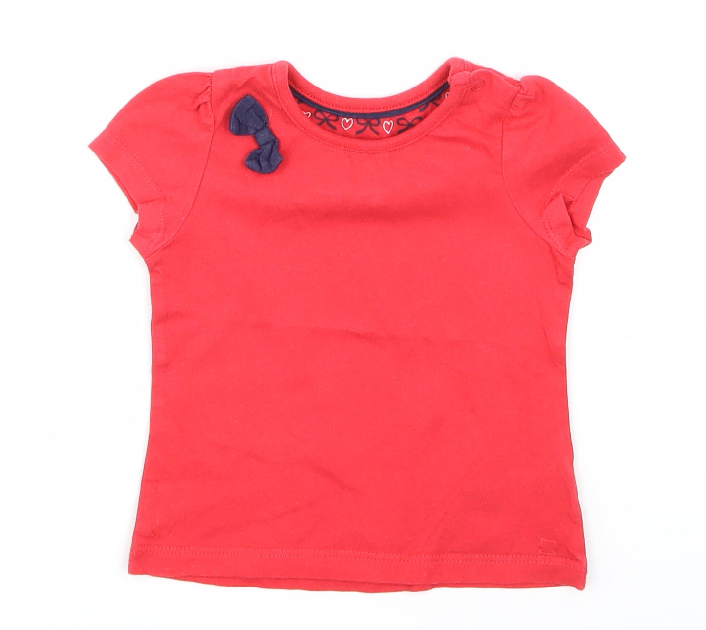 TU Girls Red   Basic T-Shirt Size 6-9 Months