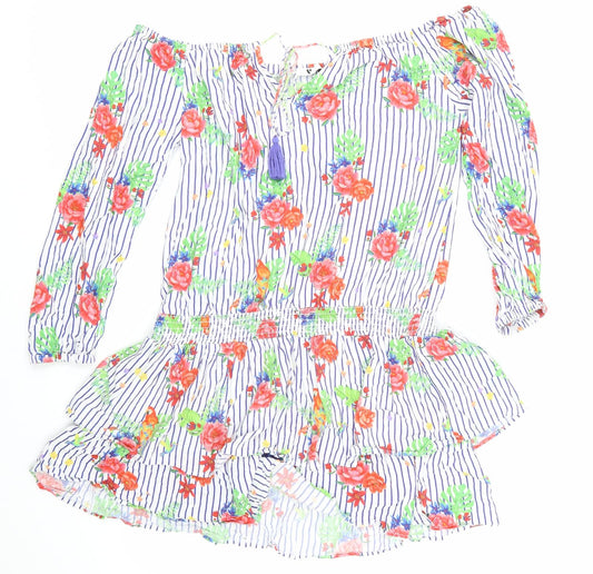 Very Womens White Floral  Basic T-Shirt Size 18