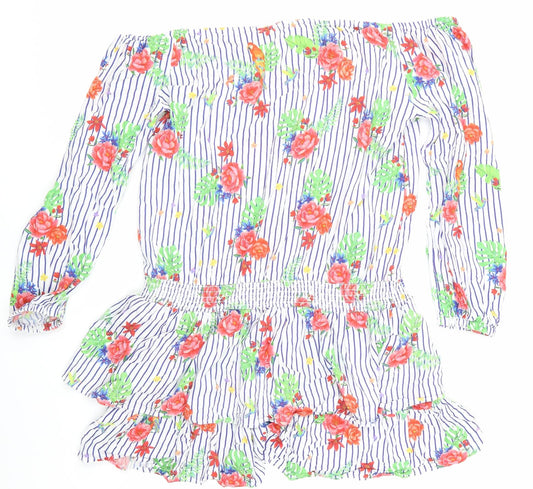Very Womens White Floral  Basic T-Shirt Size 18