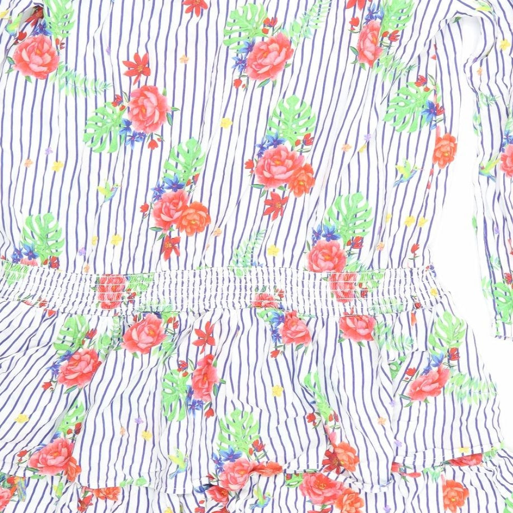 Very Womens White Floral  Basic T-Shirt Size 18