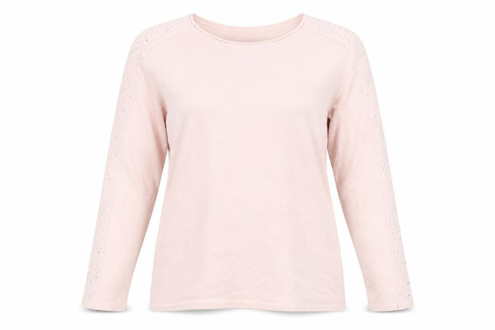 Front view of BPC Selection women’s pink jumper, size L