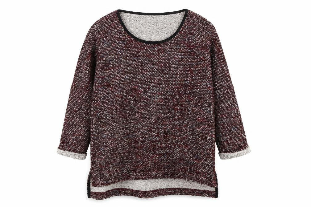 Front view of Topshop women’s red jumper, size UK 10