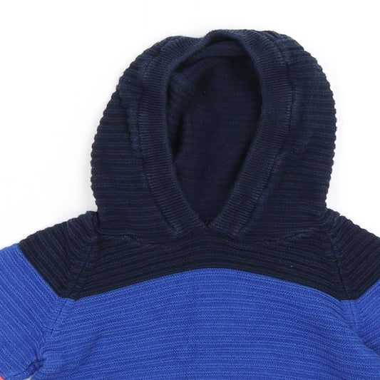 NEXT Boys Blue Colourblock  Pullover Jumper Size 3-6 Months