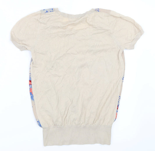 Oasis Womens Beige   Basic T-Shirt Size XS