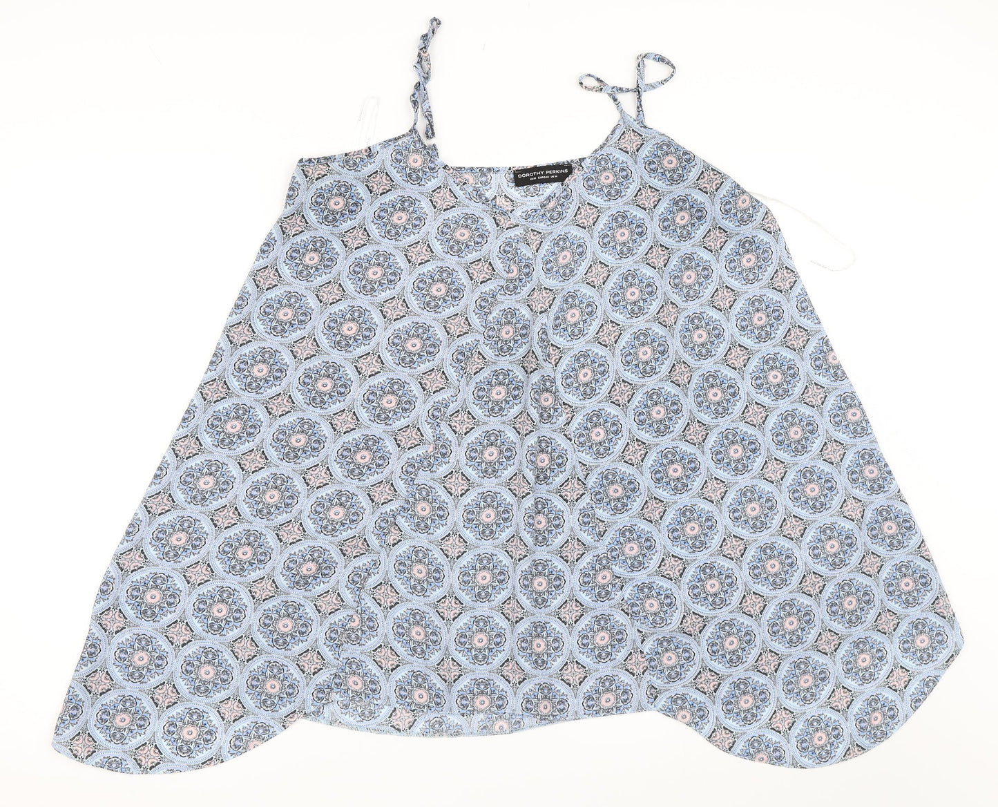 Dorothy Perkins Womens Blue Geometric  Basic Blouse Size 14