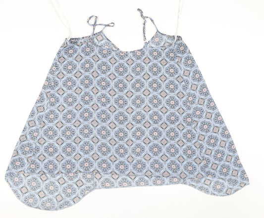 Dorothy Perkins Womens Blue Geometric  Basic Blouse Size 14