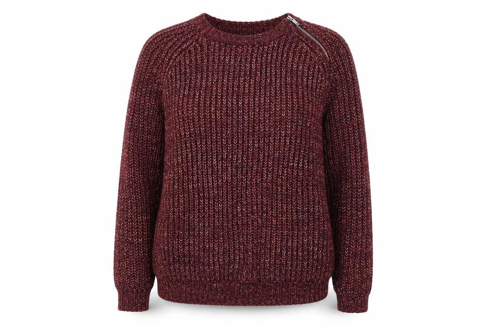 Front view of Papaya women’s purple jumper, size M
