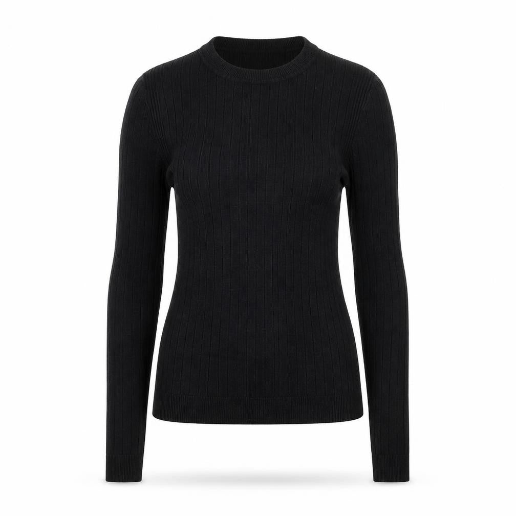 Front view of New Look women’s black jumper, size UK 6