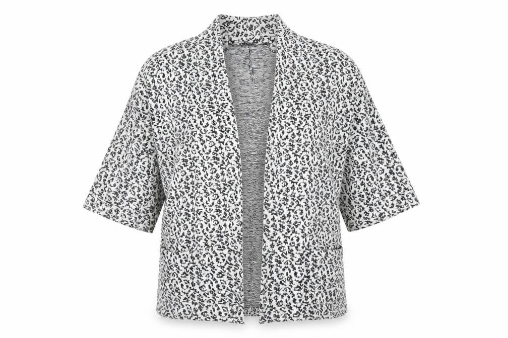 Front view of Flash woman women’s white cardigan jumper, size M