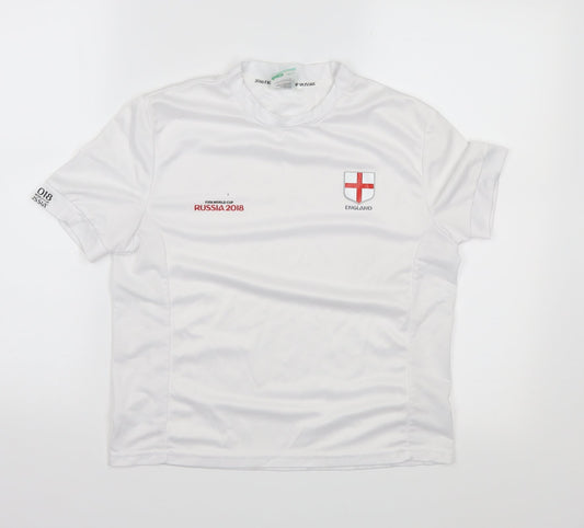 FIFA Boys White   Basic T-Shirt Size 11-12 Years  - Russia 2018 World Cup