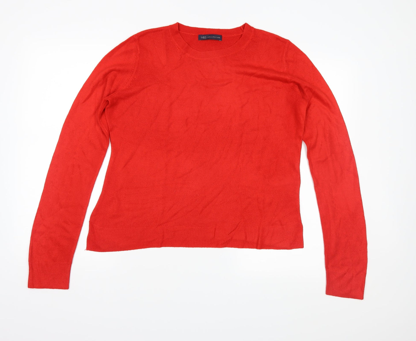 Marks and Spencer Womens Red  Knit Pullover Jumper Size 12