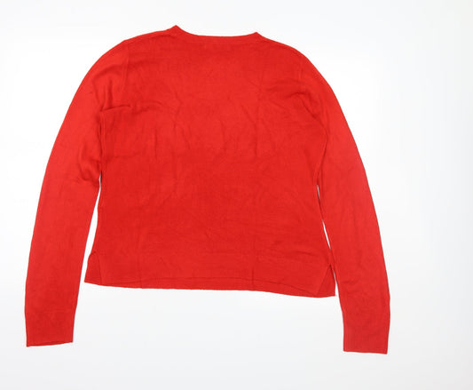 Marks and Spencer Womens Red  Knit Pullover Jumper Size 12