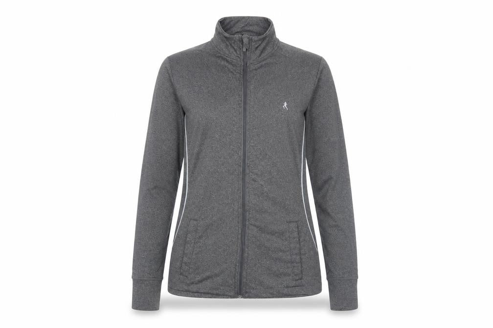 Front view of WorkOut women’s grey jacket, size UK 6