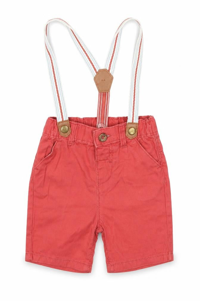 Front view of Nutmeg boys’ brown cropped trousers, size 6-9, months