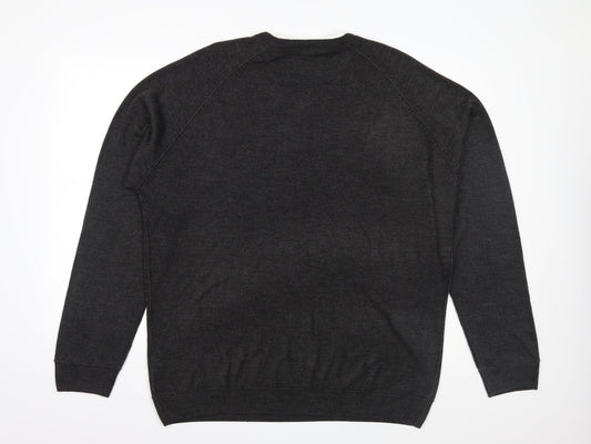 Burton Mens Grey  Knit Pullover Jumper Size 2XL