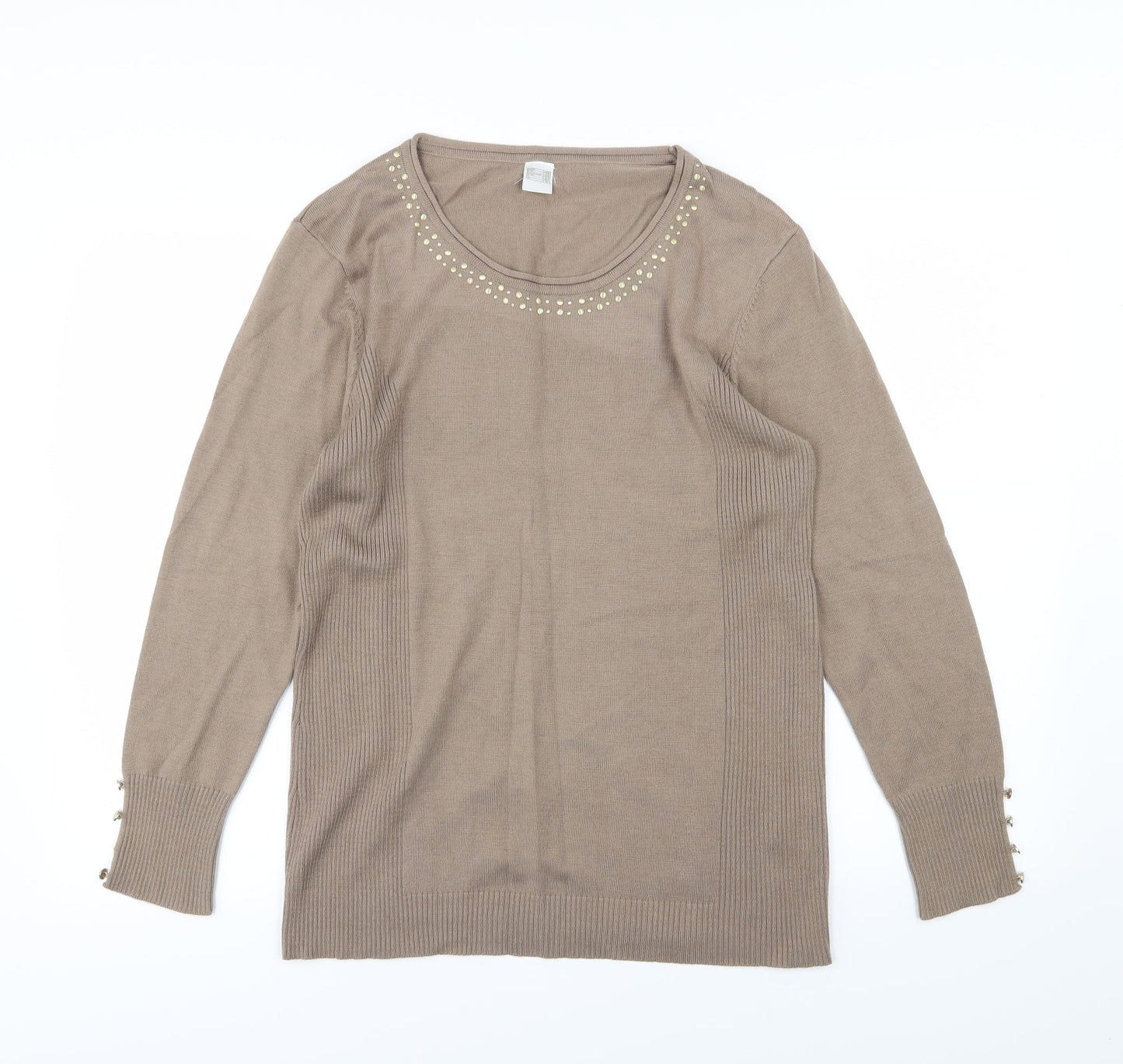 Preworn Womens Brown  Knit Pullover Jumper Size 14