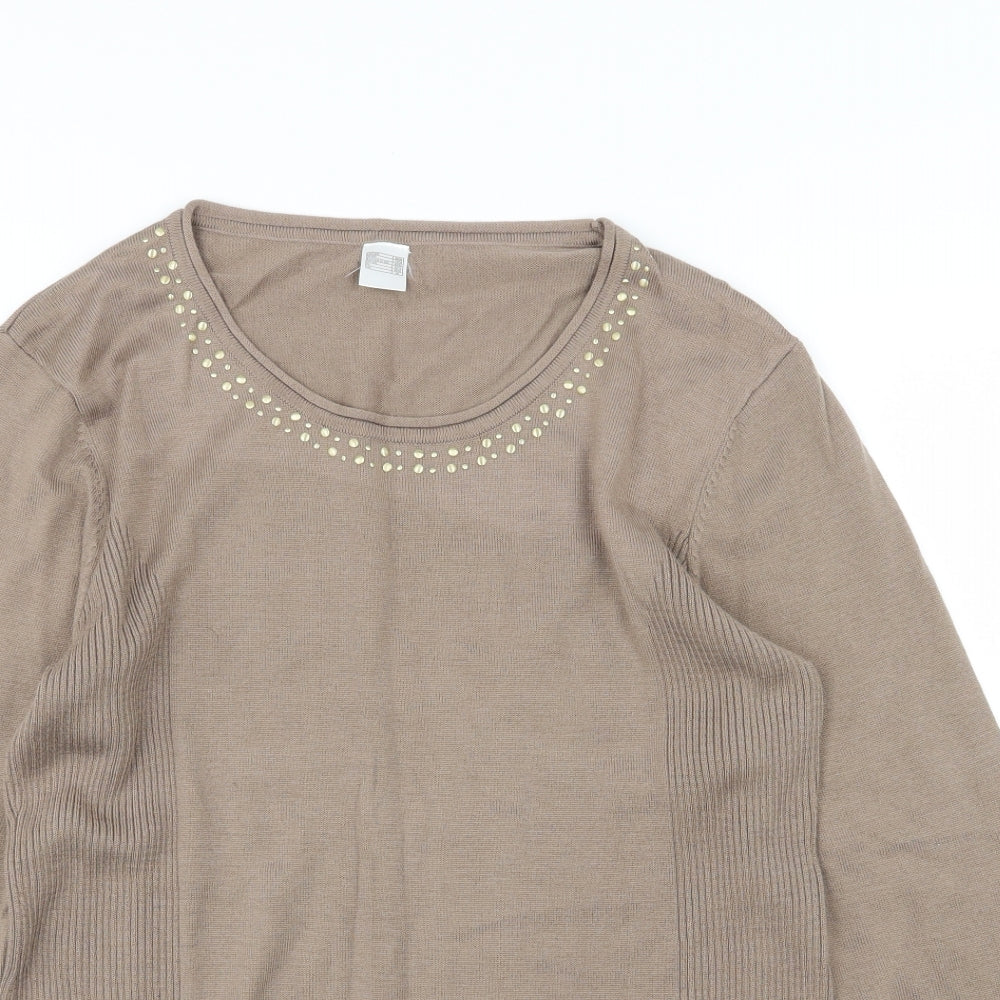 Preworn Womens Brown  Knit Pullover Jumper Size 14