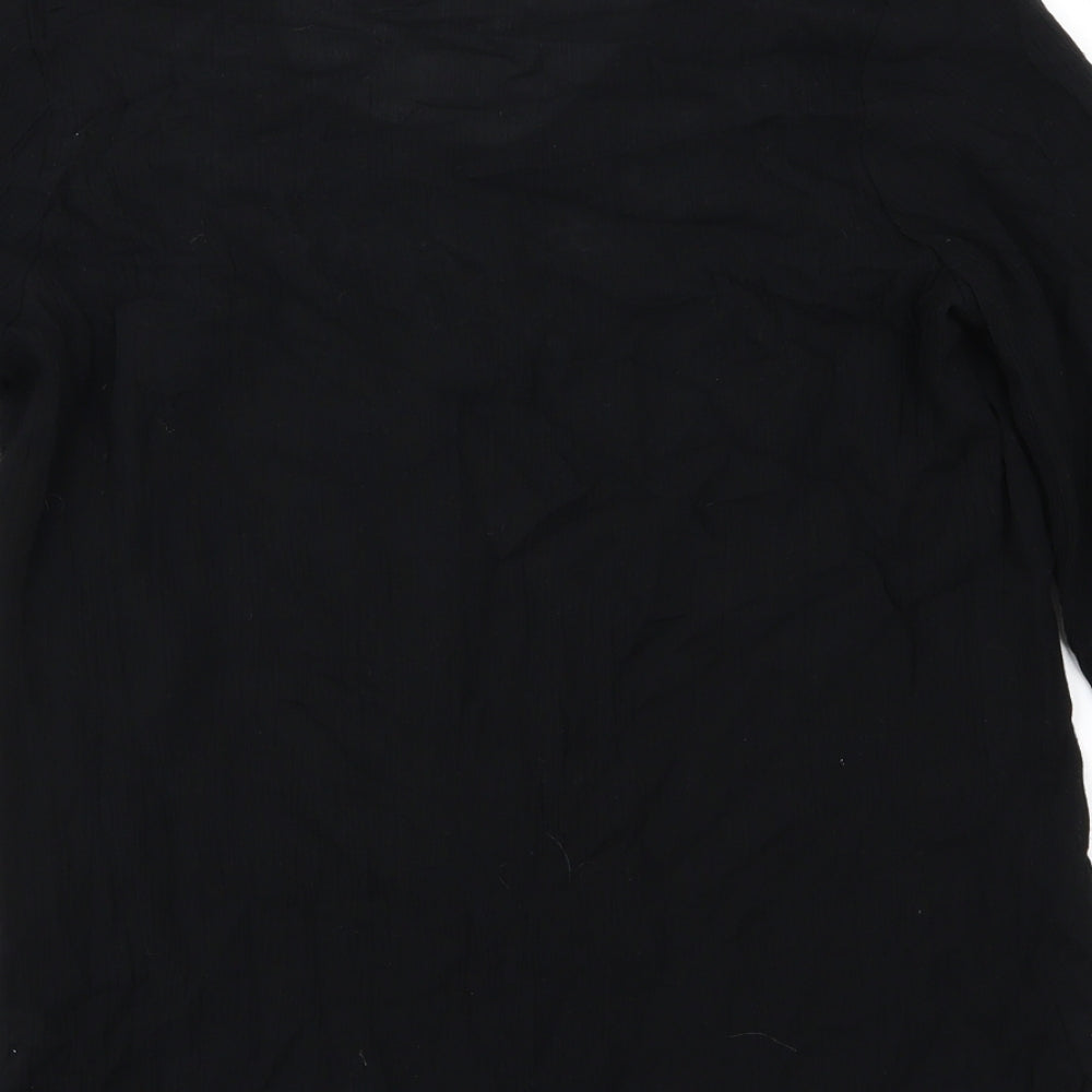 DASH Womens Black Floral  Basic Blouse Size 10