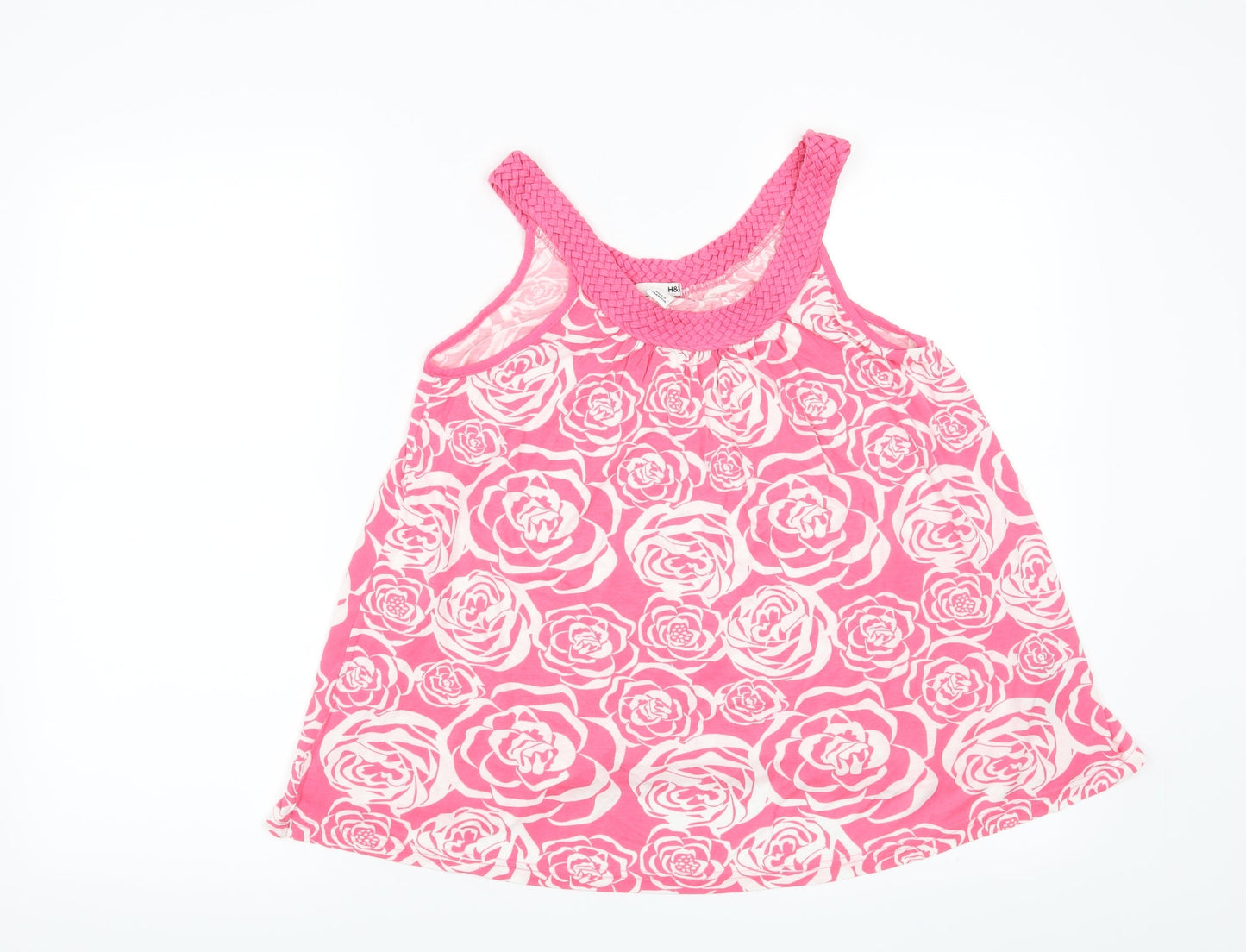 H&M Womens Pink Floral  Basic T-Shirt Size S