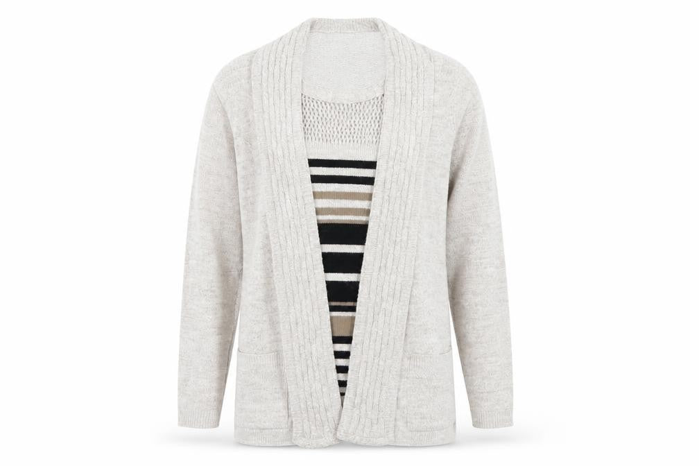 Front view of Envy Us women’s beige jumper, size L