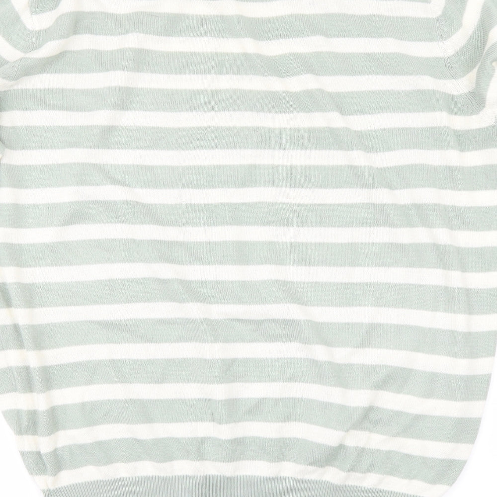 H&M Womens Green Striped  Pullover Jumper Size M
