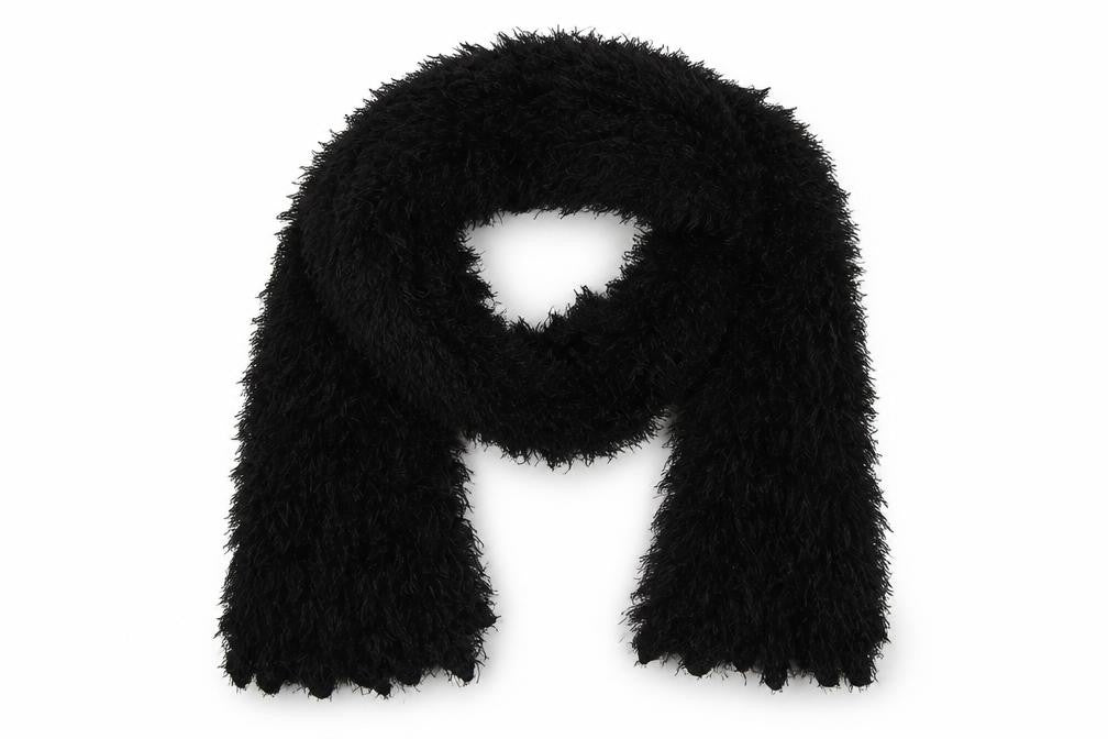 Front view of Preworn girls’ black knit scarf scarves & wraps one size