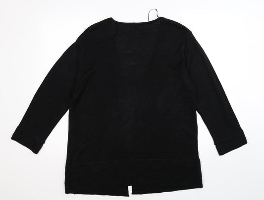Elite Collection Womens Black  Knit Cardigan Jumper Size XL