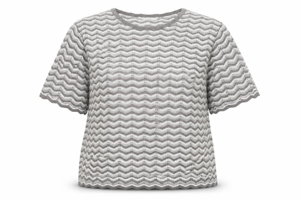 Front view of Berkertex women’s silver knit jumper, size UK 20