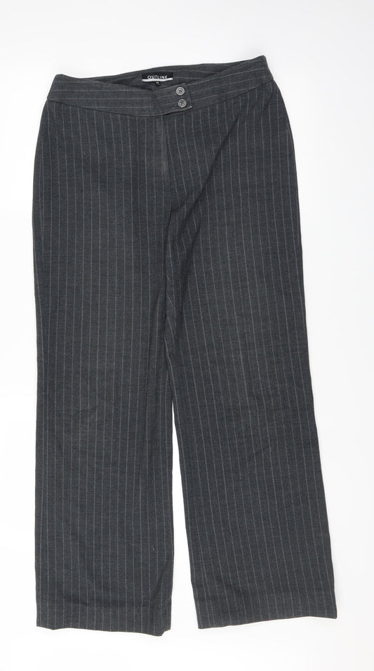 Outline Womens Grey   Trousers  Size 12 L27 in