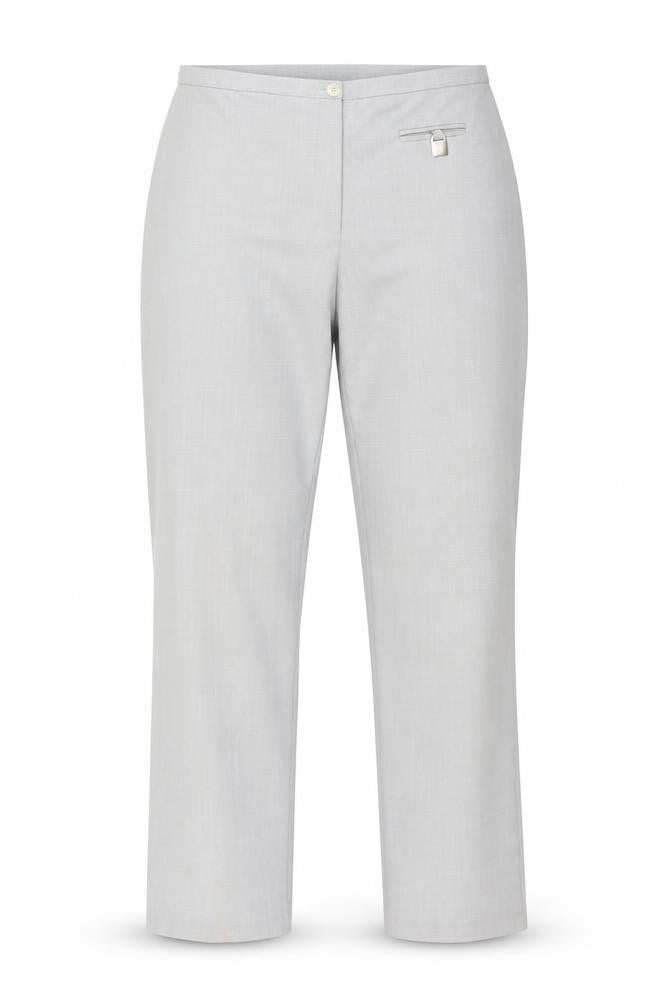 Front view of Wallis women’s grey trousers, size UK 12, 28-inch leg