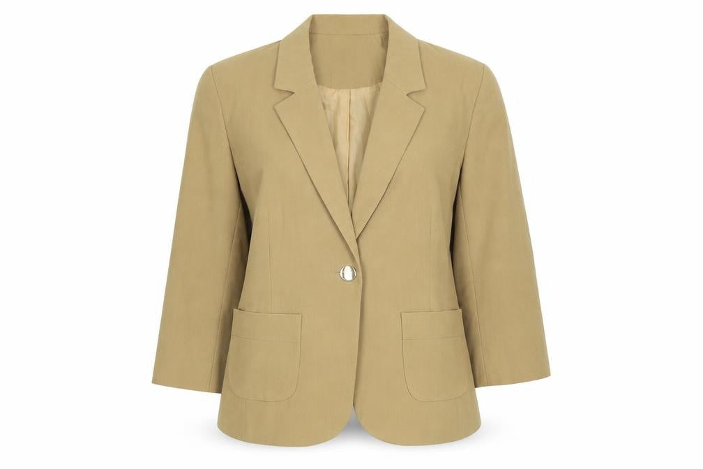 Front view of New Look women’s brown jacket blazer, size UK 8