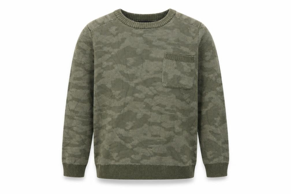 Front view of George boys’ green jumper, size 9-10, years