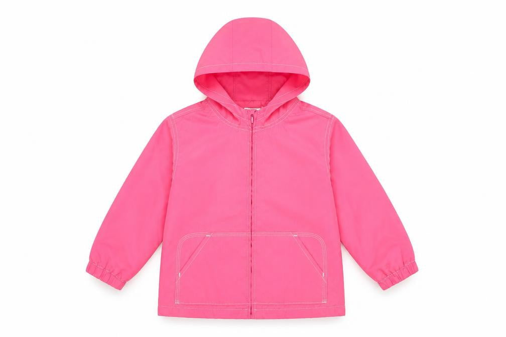 Front view of Gap girls’ pink rain coat coat, size 4, years