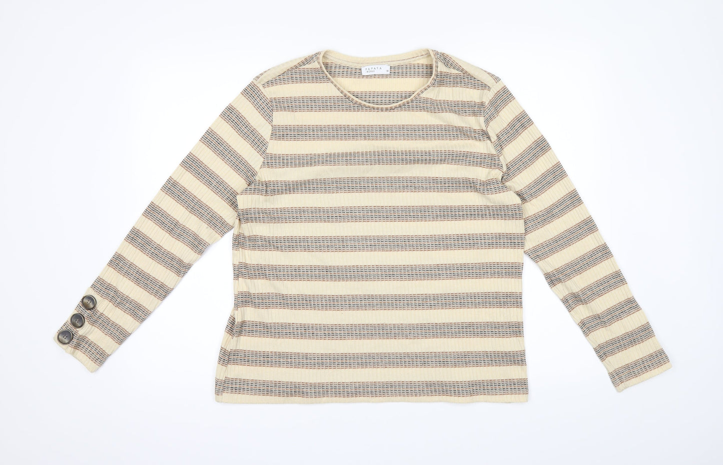 Papaya Womens Beige Striped  Pullover Jumper Size 18