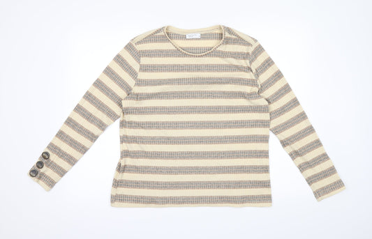 Papaya Womens Beige Striped  Pullover Jumper Size 18