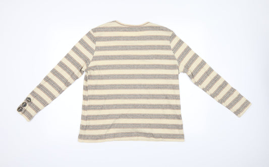 Papaya Womens Beige Striped  Pullover Jumper Size 18