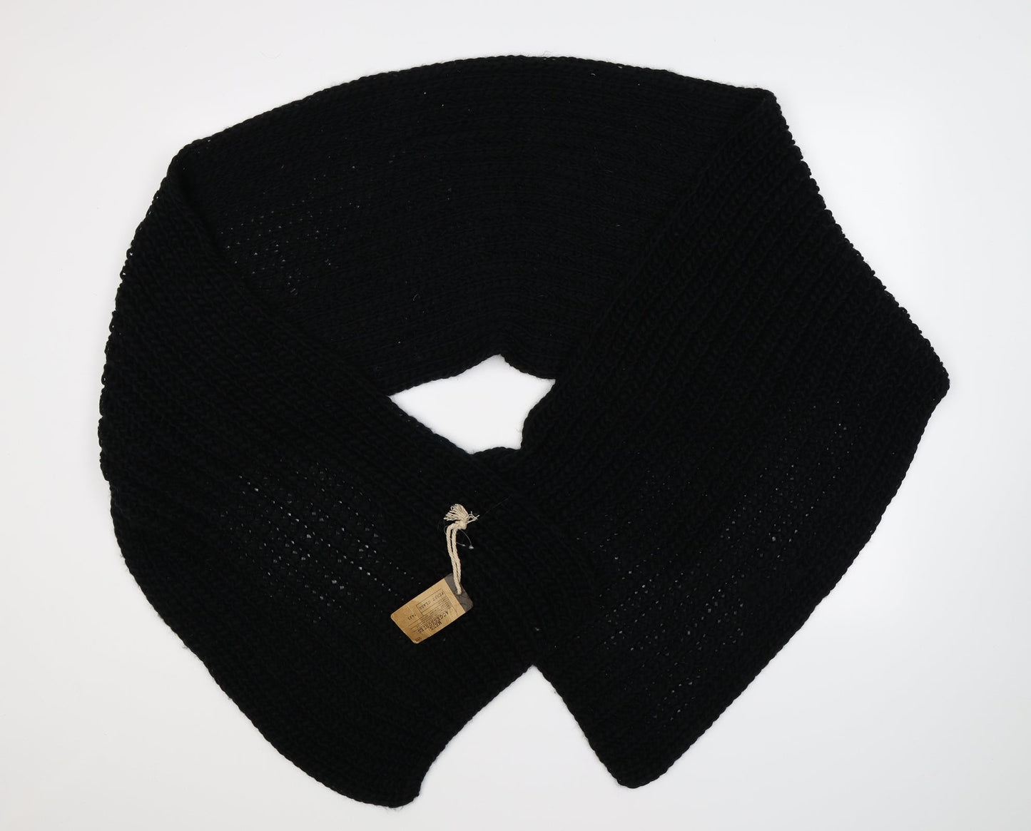 Easy Unisex Black  Knit Scarf  One Size