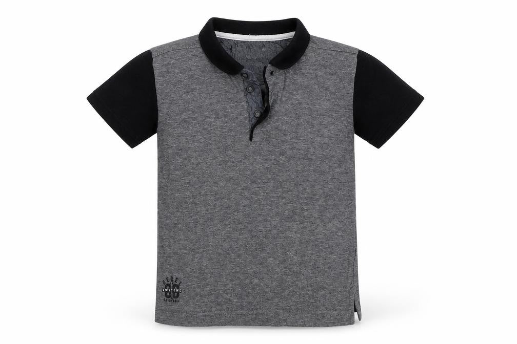 Front view of Rebel boys’ grey basic polo, size 4-5, years