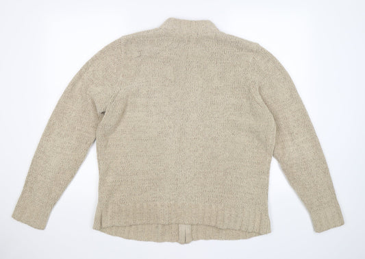 Bonmarché Womens Beige  Knit Full Zip Jumper Size M