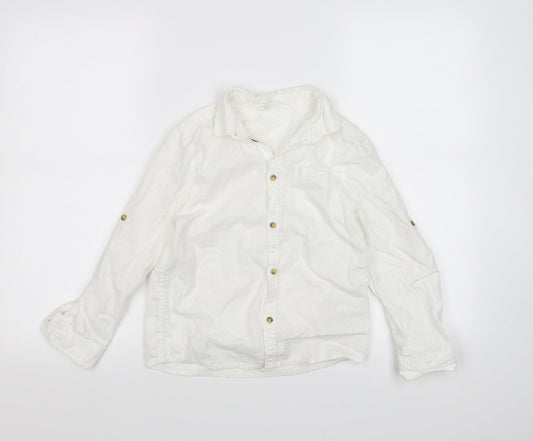 H&M Boys White   Basic Button-Up Size 7 Years