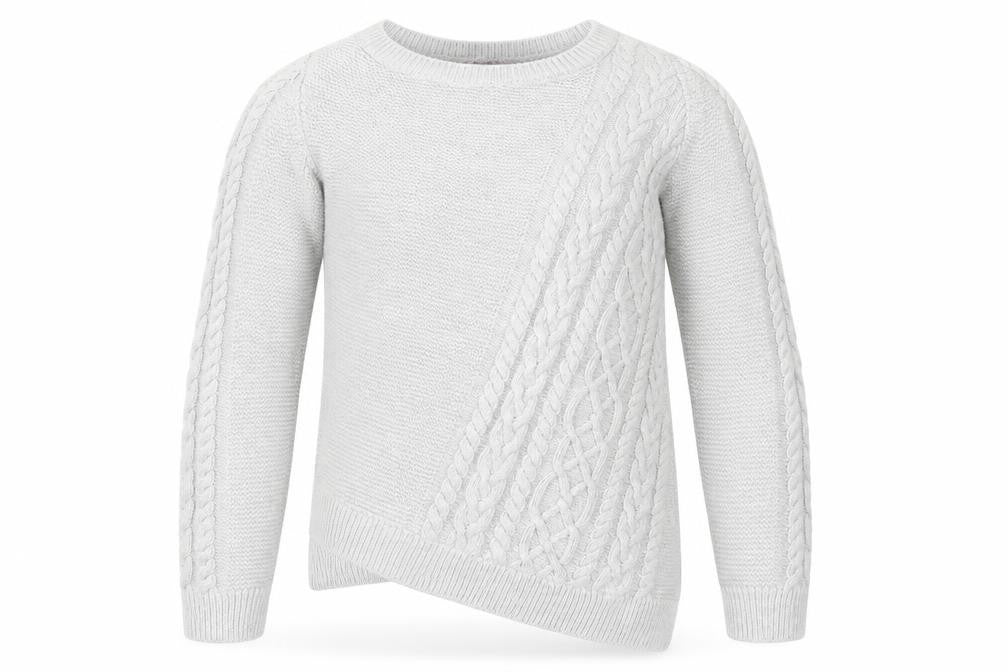Front view of Tommy Bahama girls’ grey jumper, size 7-8, years