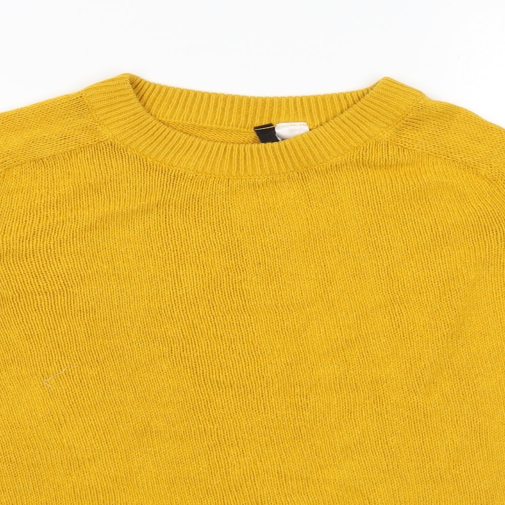 Divided Womens Yellow  Knit Pullover Jumper Size S