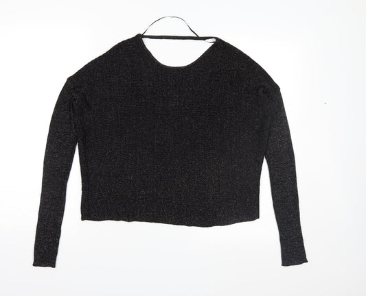 Bershka Womens Black  Knit Pullover Jumper Size M