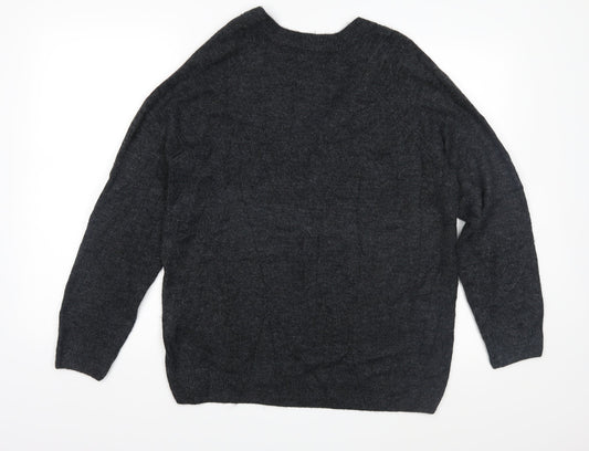 H&M Mens Grey  Knit Pullover Jumper Size S