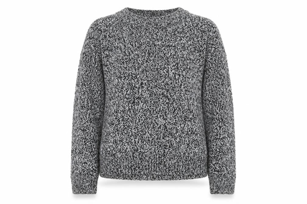 Front view of H&M women’s grey knit jumper, size M