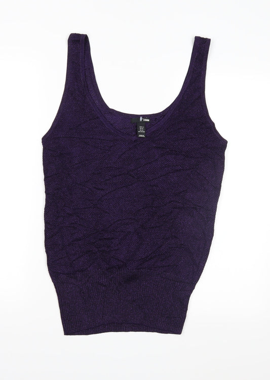 H&M Womens Purple  Knit Pullover Jumper Size M