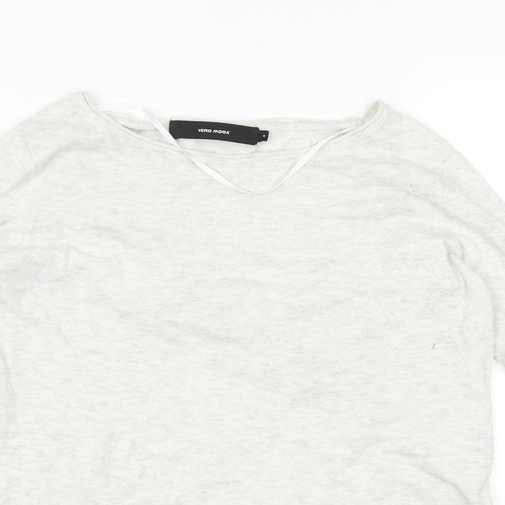 Vera Moda Womens Grey  Knit Pullover Jumper Size S